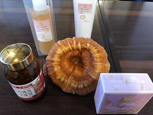 主力商品の霊芝と冬虫夏草を配合したスキンケアソープ